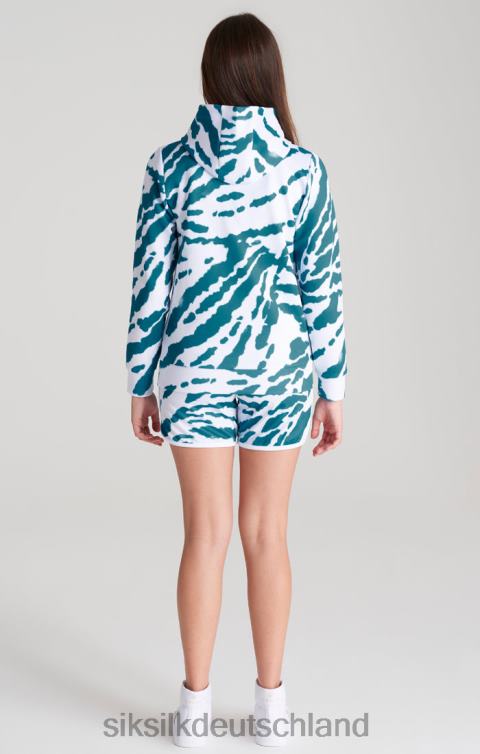 SikSilk Weißer Kapuzenpullover mit Batikmuster Mädchen 680DH339 Bekleidung