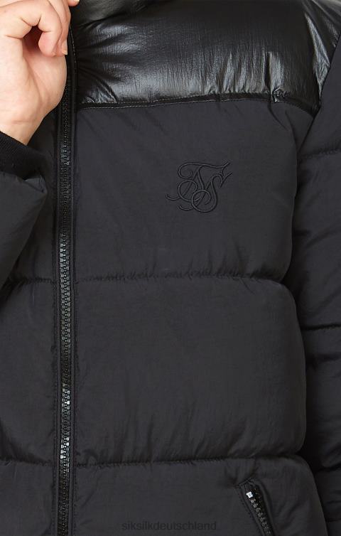 SikSilk Schwarze Jacke mit durchgehendem Reißverschluss und Luftpolsterfolie Mädchen 680DH340 Bekleidung