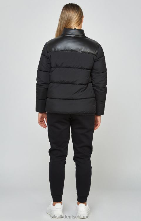 SikSilk Schwarze Jacke mit durchgehendem Reißverschluss und Luftpolsterfolie Mädchen 680DH340 Bekleidung