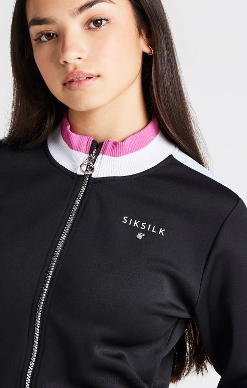SikSilk schwarze Retro-Jacke Mädchen 680DH341 Bekleidung