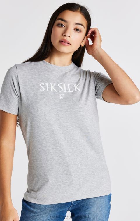 SikSilk Grau meliertes T-Shirt mit Logo Mädchen 680DH318 Bekleidung
