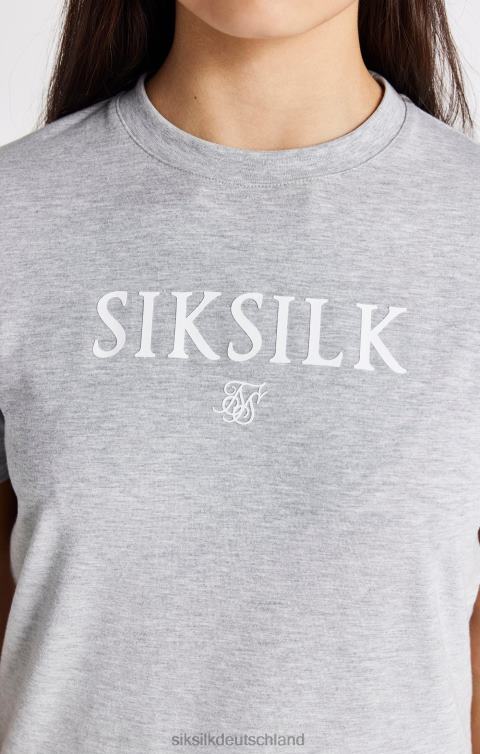 SikSilk Grau meliertes T-Shirt mit Logo Mädchen 680DH318 Bekleidung