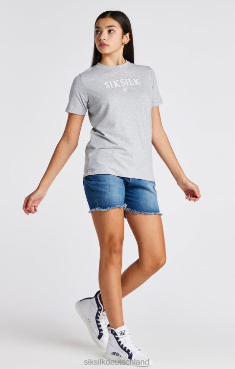 SikSilk Grau meliertes T-Shirt mit Logo Mädchen 680DH318 Bekleidung