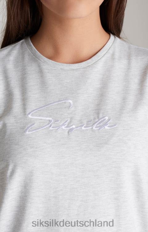 SikSilk Grau meliertes, charakteristisches Boyfriend-T-Shirt Mädchen 680DH322 Bekleidung