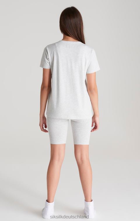 SikSilk Grau meliertes, charakteristisches Boyfriend-T-Shirt Mädchen 680DH322 Bekleidung