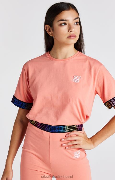 SikSilk Kurzes T-Shirt mit Korallenstreifen Mädchen 680DH326 Bekleidung