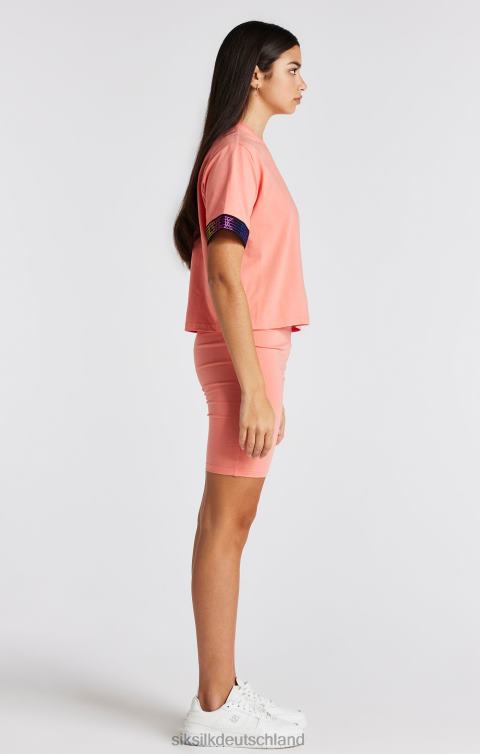 SikSilk Kurzes T-Shirt mit Korallenstreifen Mädchen 680DH326 Bekleidung