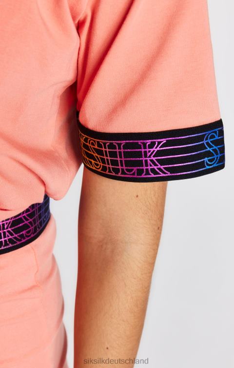 SikSilk Kurzes T-Shirt mit Korallenstreifen Mädchen 680DH326 Bekleidung