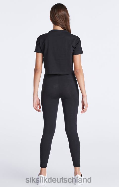 SikSilk Schwarzes Essentials-T-Shirt mit kurzem Schnitt Mädchen 680DH320 Bekleidung