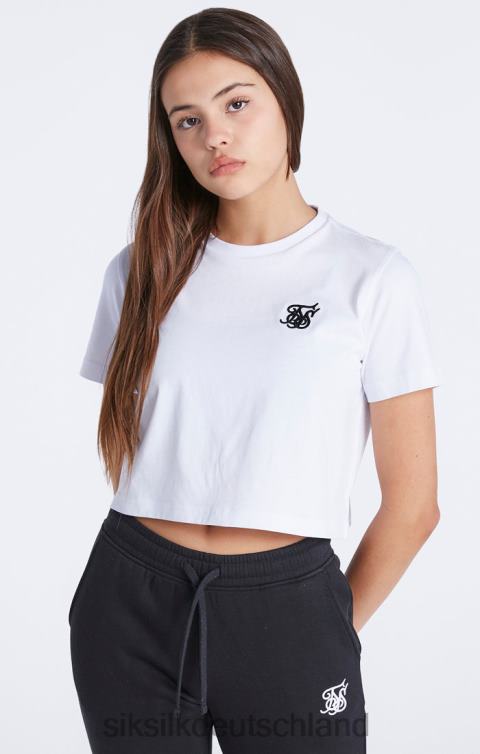 SikSilk Weißes, kurz geschnittenes Essentials-T-Shirt Mädchen 680DH321 Bekleidung