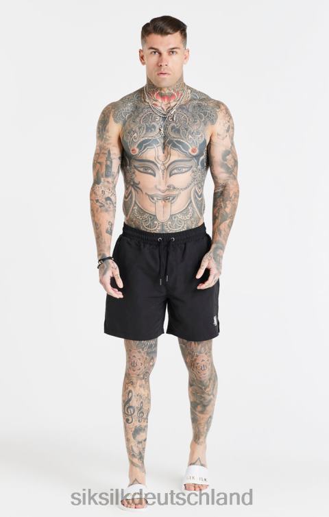 SikSilk Schwarze Essential-Badeshorts Männer 680DH617 Bekleidung