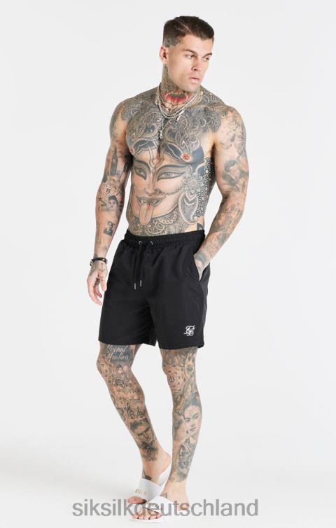 SikSilk Schwarze Essential-Badeshorts Männer 680DH617 Bekleidung