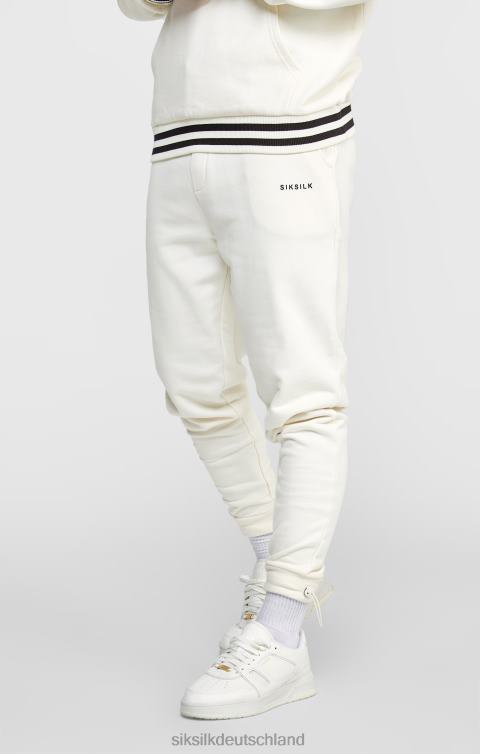 SikSilk Ecrufarbene Jogginghose mit gestreiftem Bund Männer 680DH519 Bekleidung
