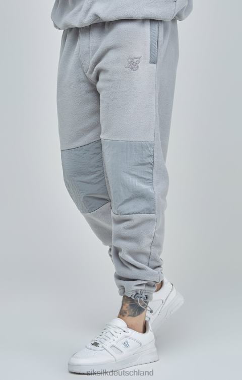 SikSilk Graue Jogginghose mit Bündchen und Einsätzen aus Polarfleece Männer 680DH517 Bekleidung