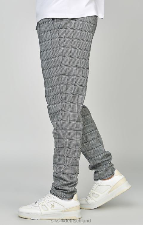 SikSilk Graue, schmal zulaufende, elegante, gewebte Jogginghose Männer 680DH524 Bekleidung