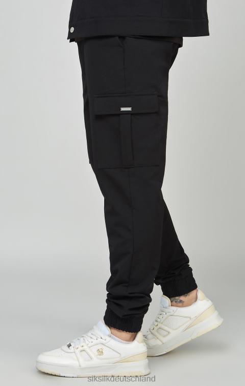 SikSilk Schwarze Utility-Cargo-Jogginghose Männer 680DH509 Bekleidung