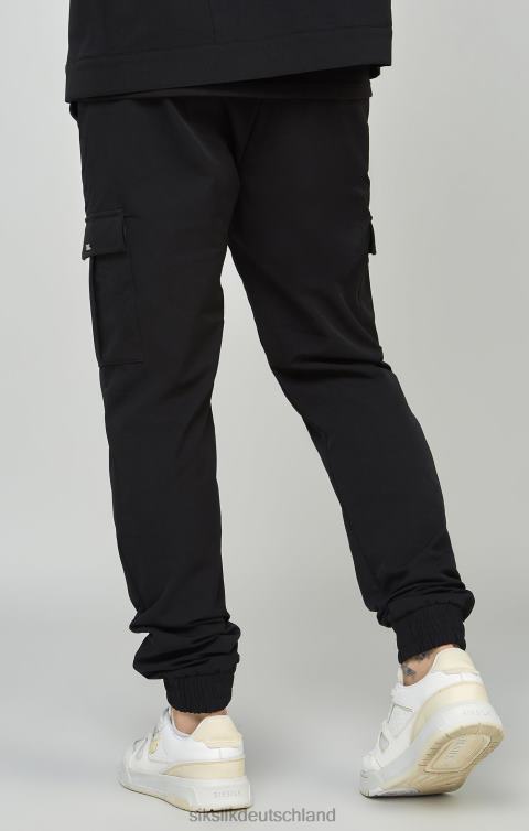SikSilk Schwarze Utility-Cargo-Jogginghose Männer 680DH509 Bekleidung