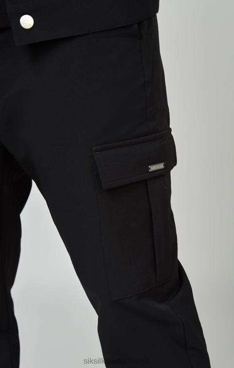 SikSilk Schwarze Utility-Cargo-Jogginghose Männer 680DH509 Bekleidung