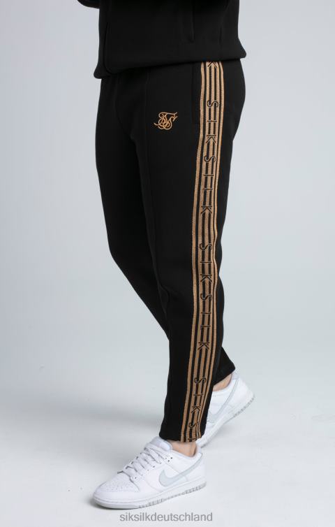 SikSilk Schwarze, goldene Jogginghose aus Strickband Männer 680DH508 Bekleidung