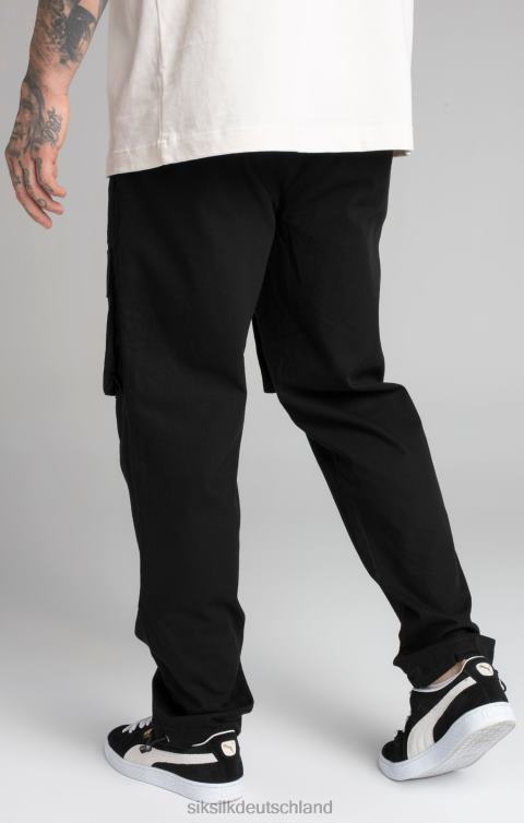 SikSilk schwarze Ripstop-Cargohose Männer 680DH512 Bekleidung