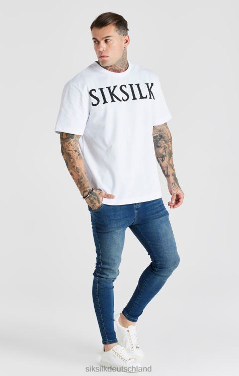 SikSilk Blau gewaschene, essentielle Röhrenjeans Männer 680DH556 Bekleidung