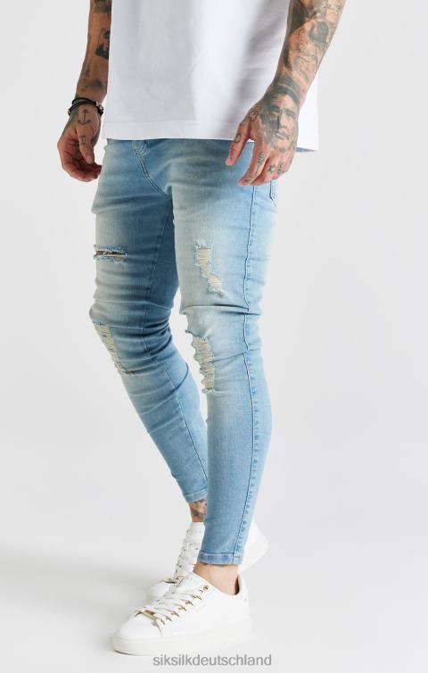 SikSilk Blau gewaschene, essentielle Skinny-Jeans im Distressed-Look Männer 680DH551 Bekleidung