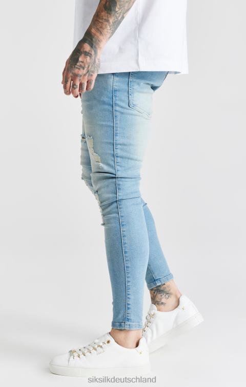 SikSilk Blau gewaschene, essentielle Skinny-Jeans im Distressed-Look Männer 680DH551 Bekleidung