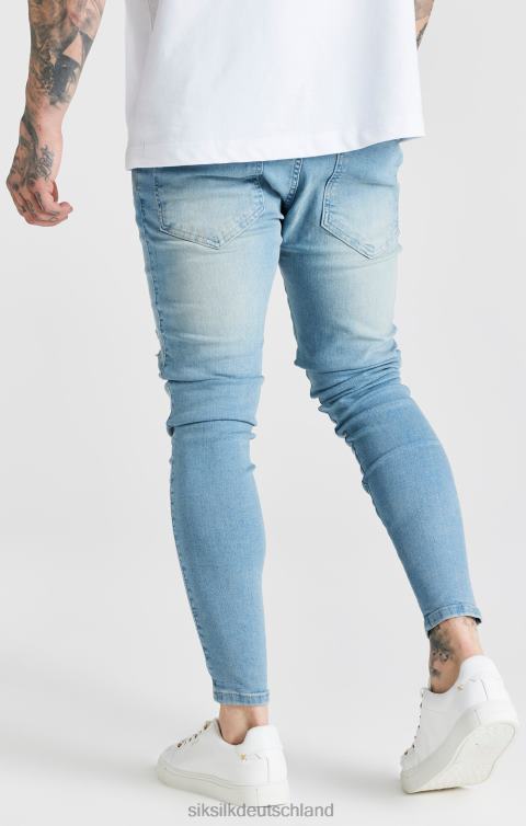 SikSilk Blau gewaschene, essentielle Skinny-Jeans im Distressed-Look Männer 680DH551 Bekleidung