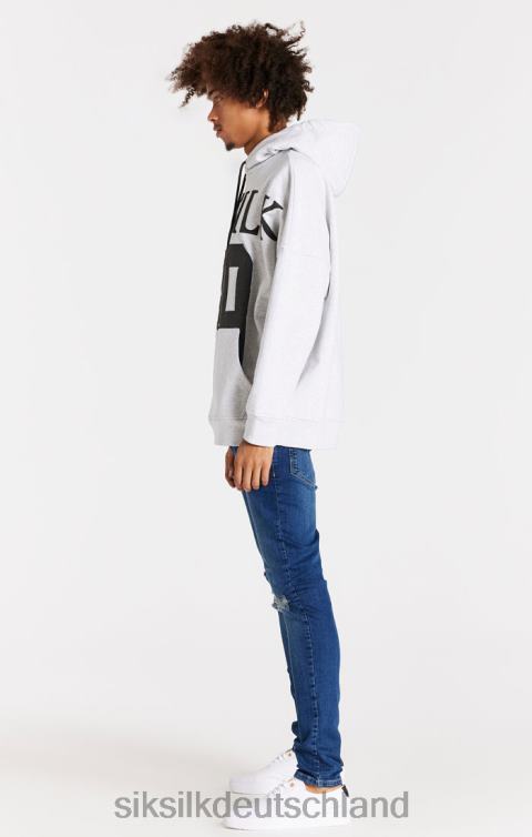 SikSilk Blaue Distressed-Slim-Fit-Jeans Männer 680DH563 Bekleidung