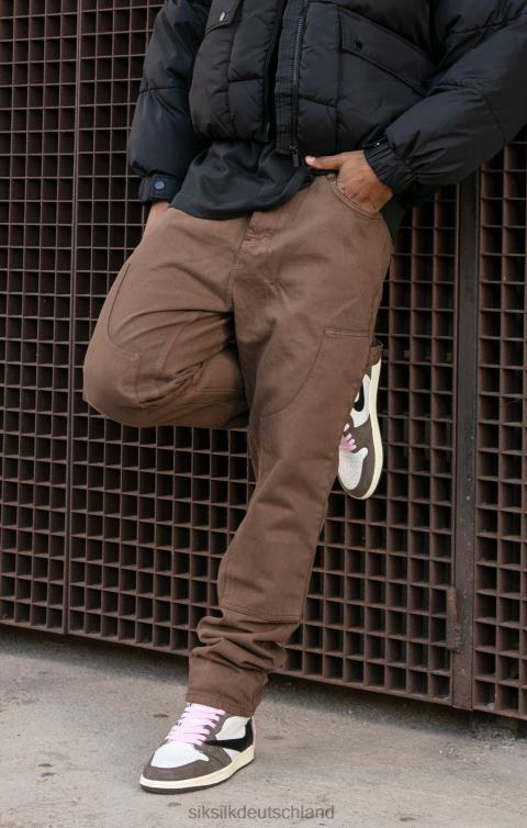 SikSilk Brauner Carpenter-Denim mit gerader Passform Männer 680DH549 Bekleidung