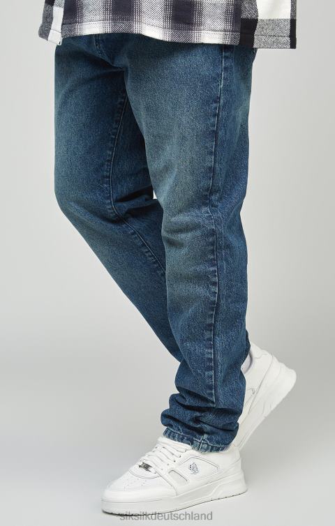 SikSilk Mittelblaue, gerade geschnittene Jeans Männer 680DH559 Bekleidung