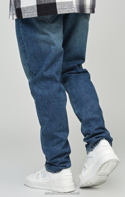 SikSilk Mittelblaue, gerade geschnittene Jeans Männer 680DH559 Bekleidung