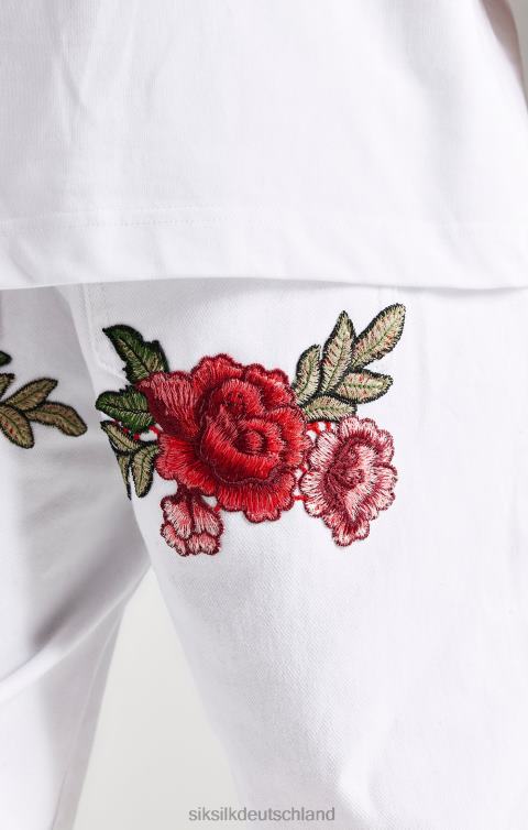 SikSilk Weißer, rosafarbener, gerade geschnittener Denim Männer 680DH550 Bekleidung