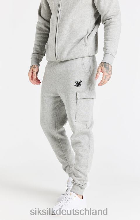 SikSilk Graue Essential-Cargo-Fleece-Jogginghose Männer 680DH538 Bekleidung