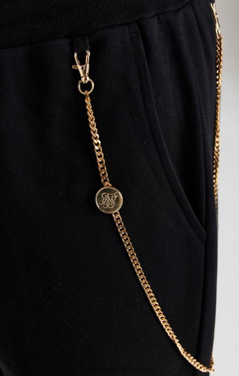 SikSilk schwarzer Kettenjogger Männer 680DH533 Bekleidung