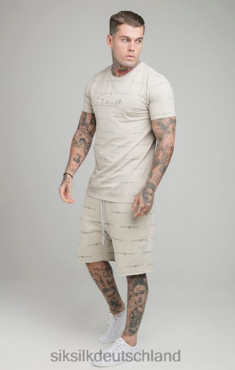 SikSilk Beige Shorts mit reflektierendem Print Männer 680DH594 Bekleidung