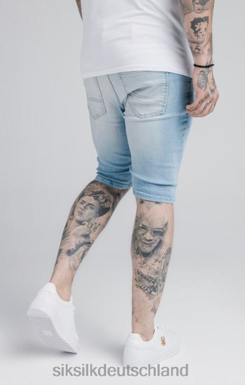 SikSilk Blaue Jeansshorts im Distressed-Look Männer 680DH583 Bekleidung