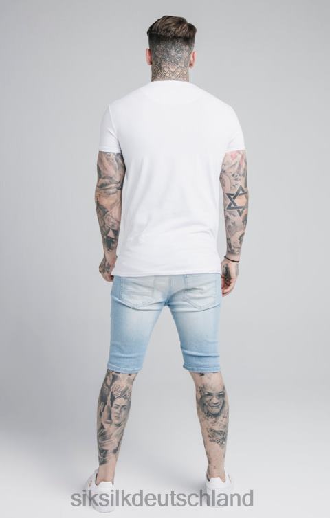 SikSilk Blaue Jeansshorts im Distressed-Look Männer 680DH583 Bekleidung