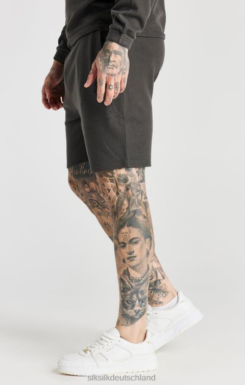 SikSilk Graue, gerippte, entspannte Shorts Männer 680DH599 Bekleidung
