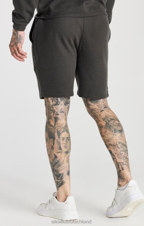SikSilk Graue, gerippte, entspannte Shorts Männer 680DH599 Bekleidung