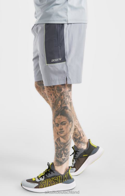 SikSilk Graue, melierte Sport-Shorts aus Webstoff Männer 680DH565 Bekleidung