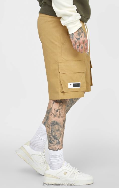 SikSilk Hellbraune Ripstop-Cargoshorts Männer 680DH585 Bekleidung