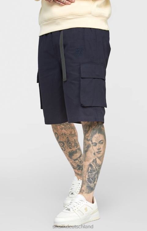 SikSilk Marineblaue, gewebte Cargo-Shorts Männer 680DH573 Bekleidung