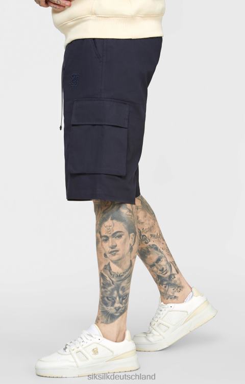 SikSilk Marineblaue, gewebte Cargo-Shorts Männer 680DH573 Bekleidung