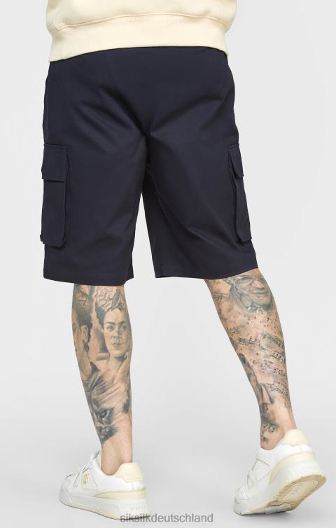 SikSilk Marineblaue, gewebte Cargo-Shorts Männer 680DH573 Bekleidung