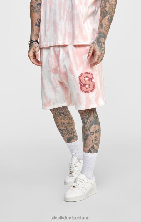 SikSilk Rosafarbene Jogginghose mit Batikmuster Männer 680DH574 Bekleidung