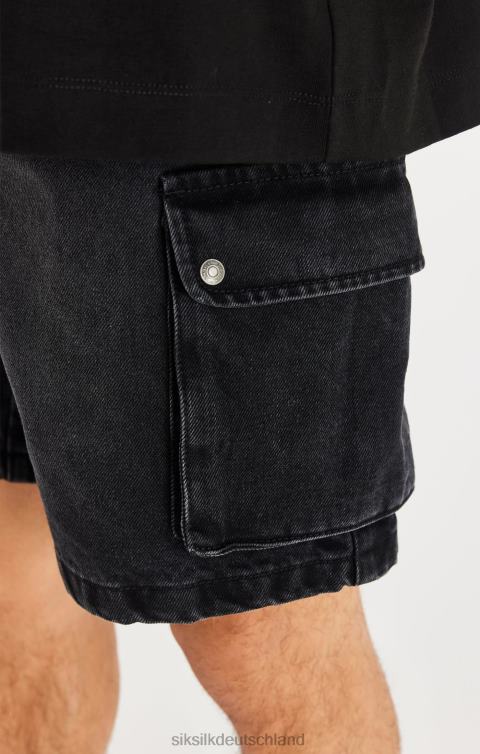 SikSilk Schwarze Cargo-Shorts aus Denim Männer 680DH598 Bekleidung