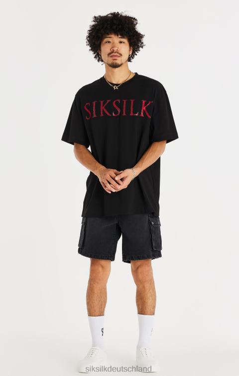 SikSilk Schwarze Cargo-Shorts aus Denim Männer 680DH598 Bekleidung