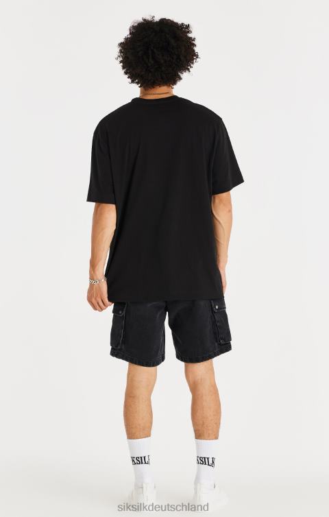 SikSilk Schwarze Cargo-Shorts aus Denim Männer 680DH598 Bekleidung