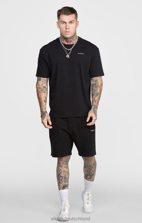 SikSilk Schwarze Jogginghose mit gestreiftem Bund Männer 680DH610 Bekleidung